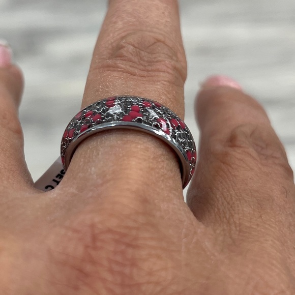 New 8mm Tungsten dome cable chain Red Beads inlay sizes 7 to 15 - Picture 3 of 10